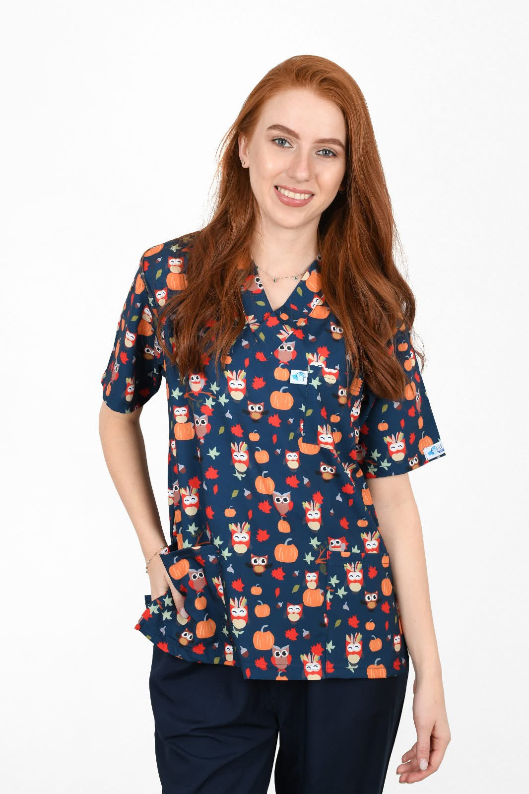 Owl Print Top – Calm, Smart & Comfy … تــوب بومة كحلية – خفة وأناقة