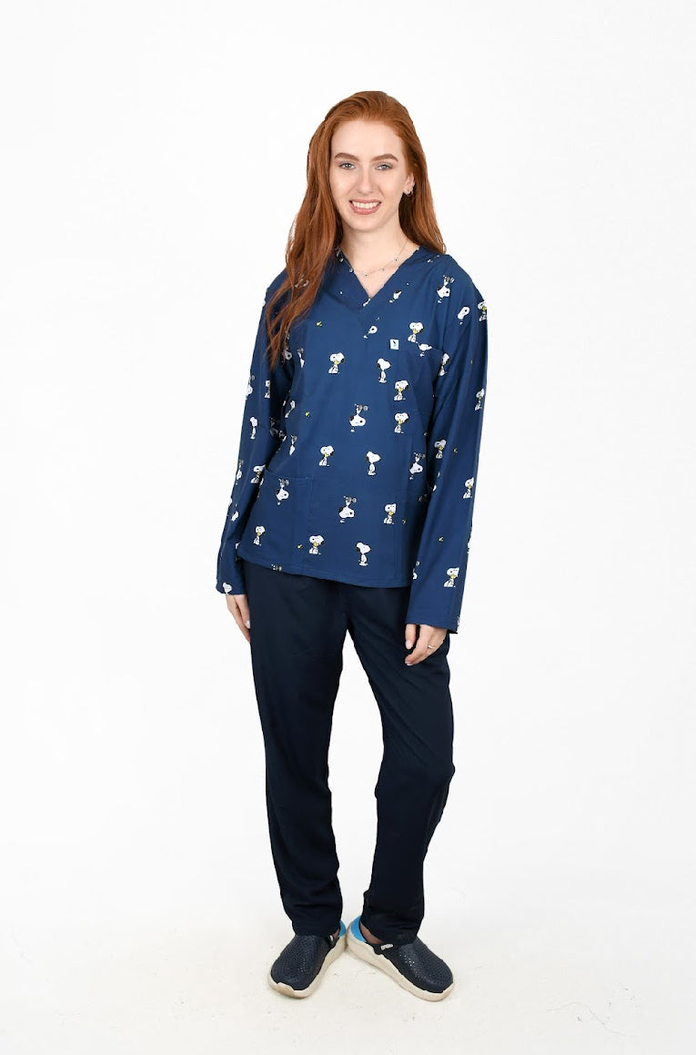 Navy Snoopy Scrub – Comfort & Cuteness for Pediatricians & Vets …. اسكراب Navy Snoopy – راحة وخفة دم لأطباء الأطفال والبيطريين