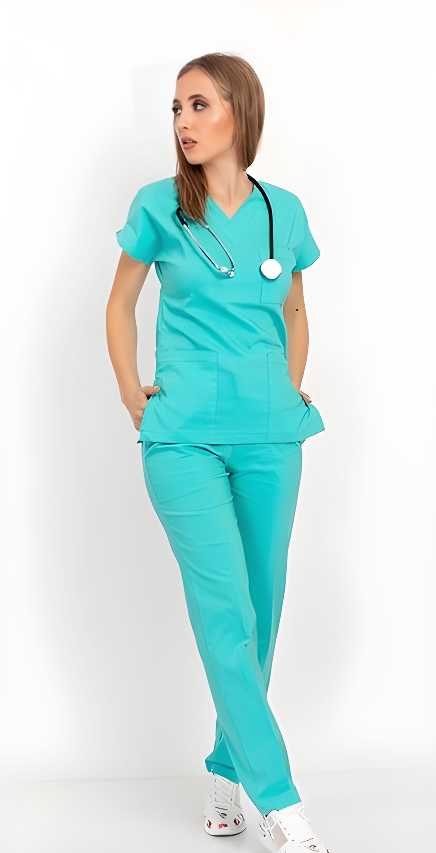 Baby Blue Scrub Top Only