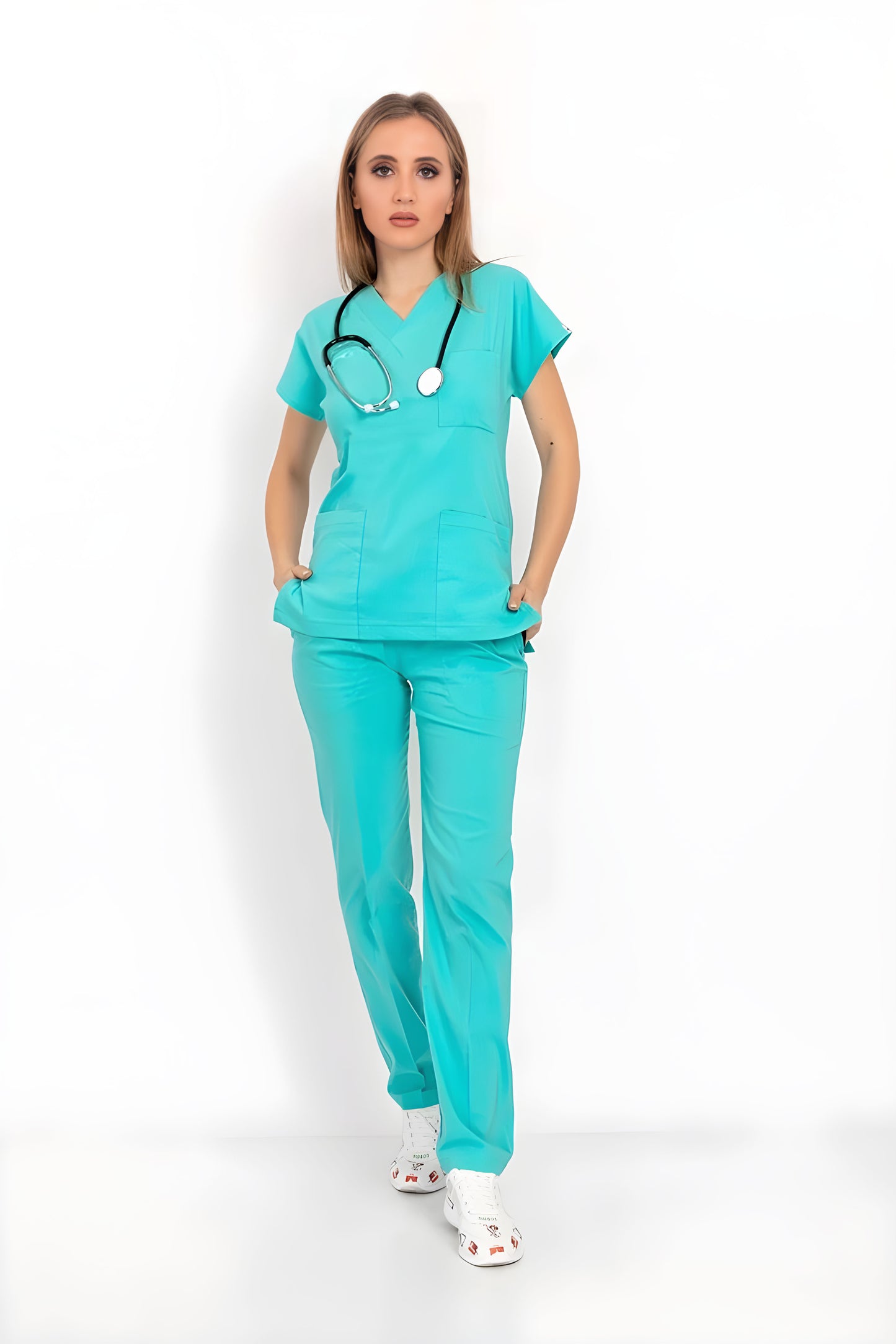Baby Blue Scrub Top Only