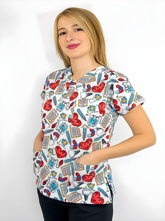 New Heart Medical Top – Made with Love for Pediatricians …  تــوب New Heart – مصمم بحب لأطباء الأطفال