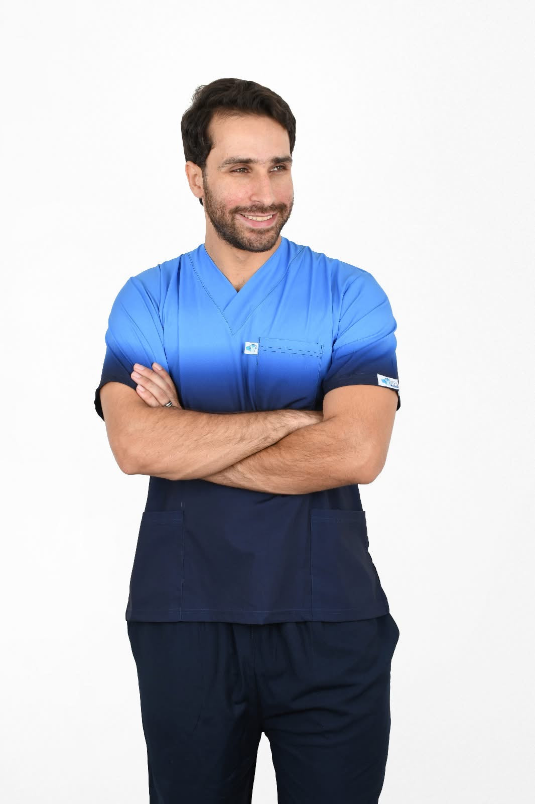 Medical scrub - Sky Blue - سكراب طبي  شكل جديد -