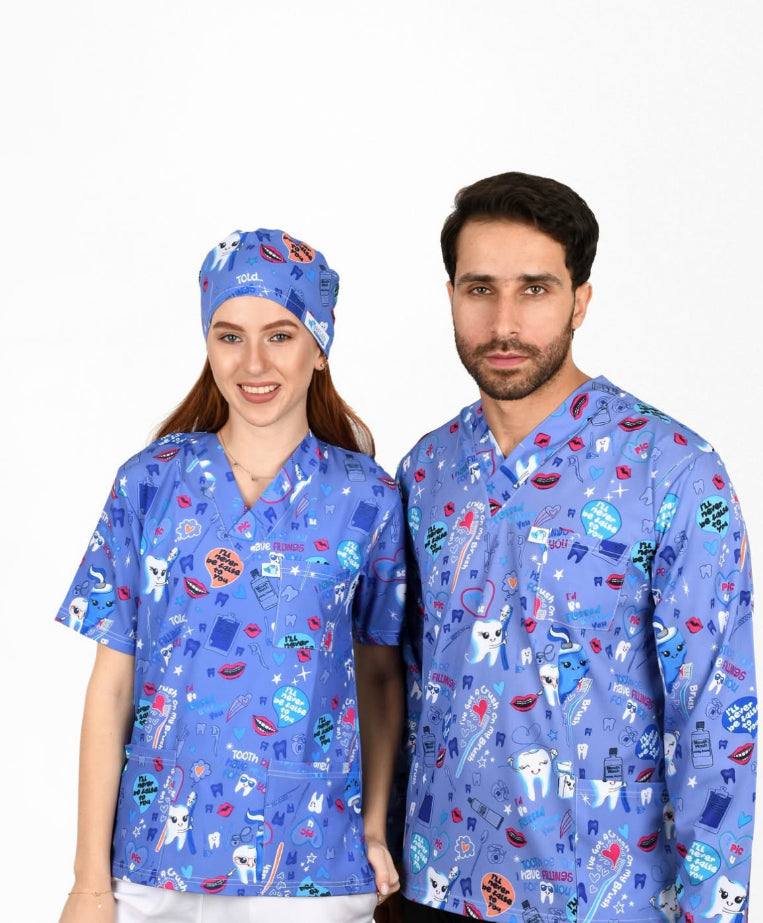 Muava Kids Dental Top – Where Comfort Meets Cute! … تــوب Muava الطبي للأطفال برسومات الأسنان – راحة وأناقة لصغارك!